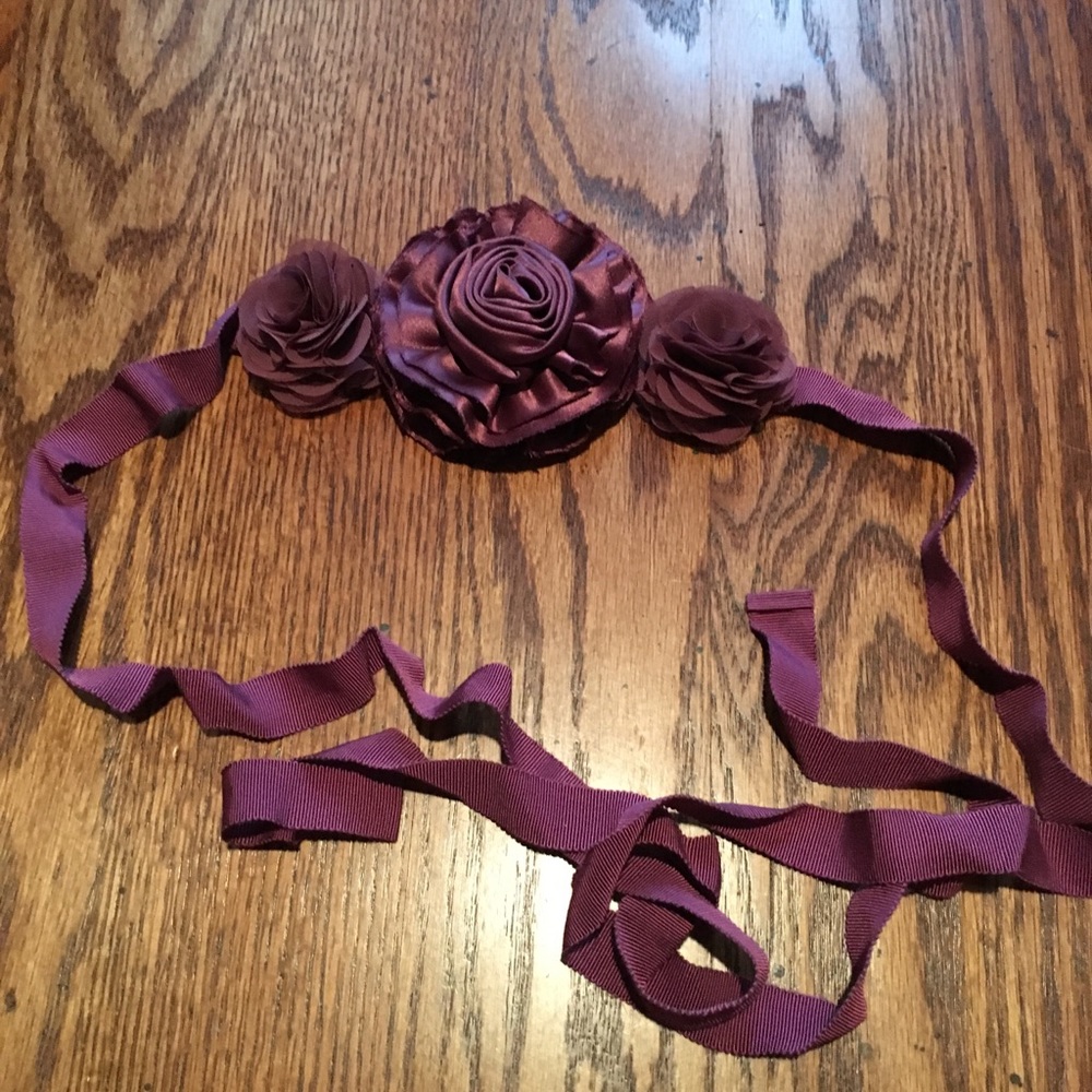 J.CREW Silk Flower Purple Belt O/S
